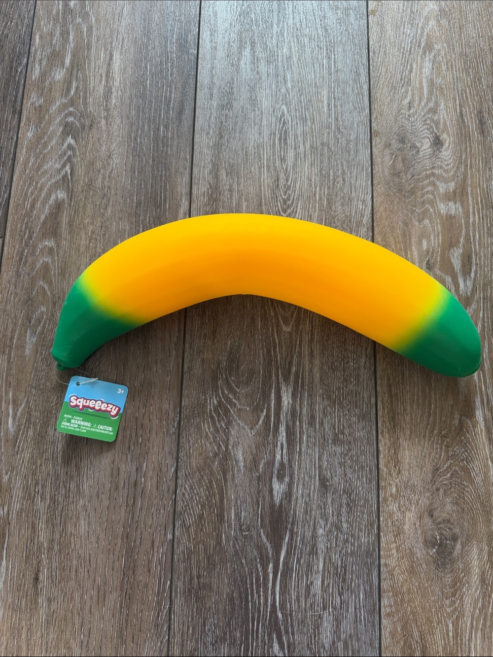 Squeezy Giant Banana Squeeze Toy - Yellow & Green